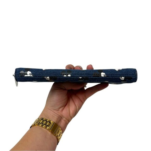 Disney Parks Loungefly Mickey Mouse Denim Zip Around Lay Flat Wallet - Picture 7 of 9